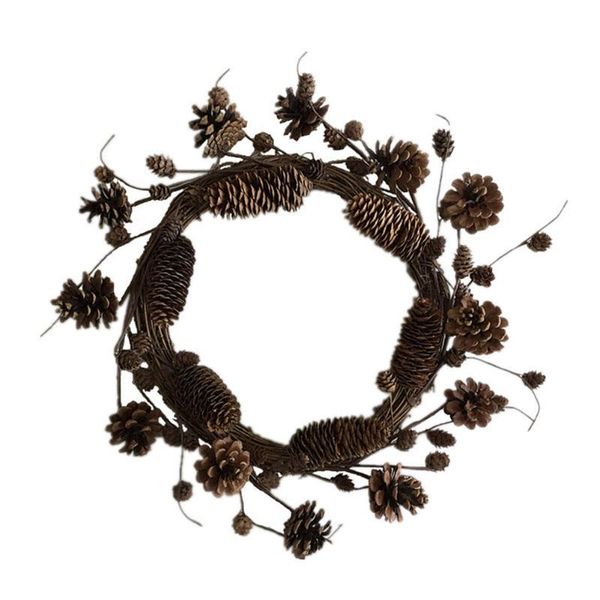 

decorative flowers & wreaths artificial pinecone garland door hanging ornaments christmas wreath for home decor zpt5