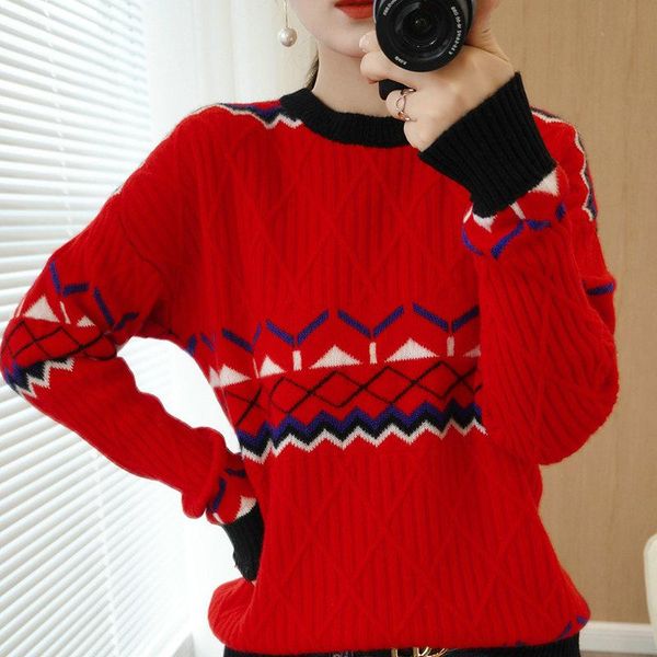 

women's sweaters lhzsyy 2021 korean 100% wool fashion base shirt autumn winter knit thick cashmere sweater round neck large size pullov, White;black