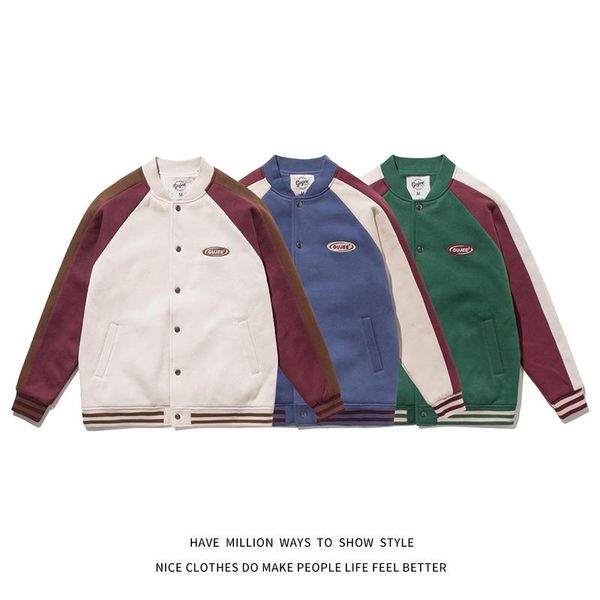 

men's jackets original spring autumn patchwork men baseball bomber jacket women boyfriend style letter coat campus varsity student, Black;brown