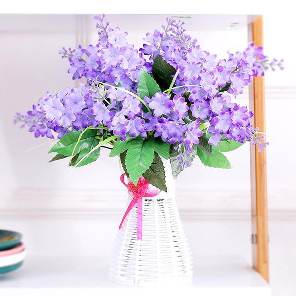 

bouquet artificial plant provence lavender flowers crafts flower wall decoration home living room wedding decor decorative & wr