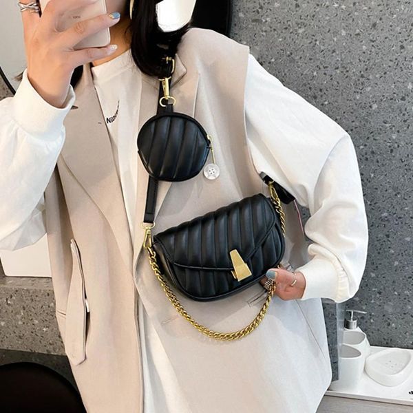 

evening bags chain composite bag female daily handbag crossbody purse 2pcs fashion woman shoulder