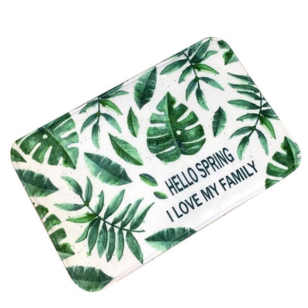

bath mats country style non-slip green plant leaf cactus mat foot pad bedroom living room printing door home decoration supplies