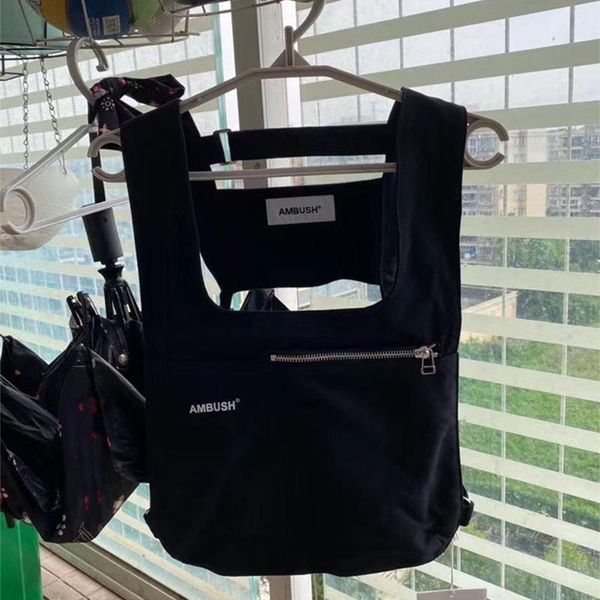 

canvas ambush tactical chest bag men women 1:1 hip hop streetwear couples multifunction backpack waist bags