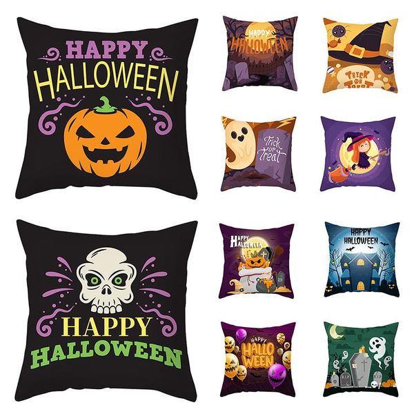 

pillow case funny cartoon halloween style printed pillowcase comfortable durable peach skin home drecoration cushion cover