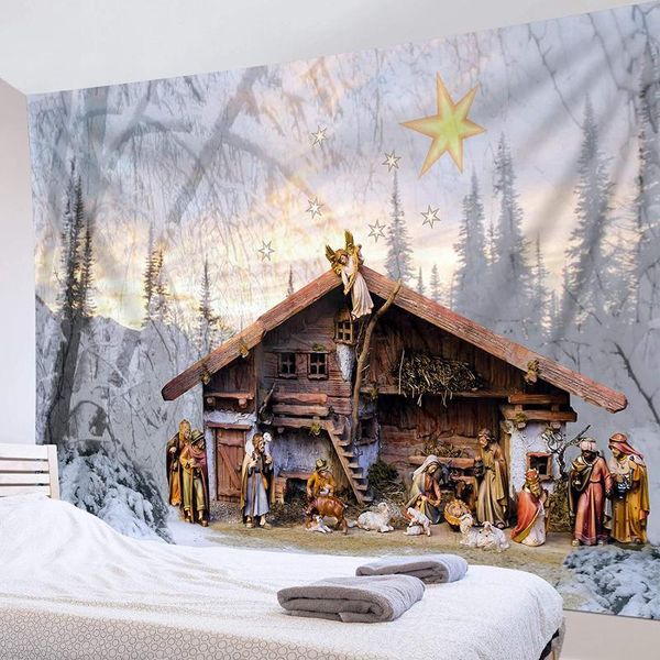 

tapestries nativity jesus birth tapestry christmas manger story art wall dÃ©cor