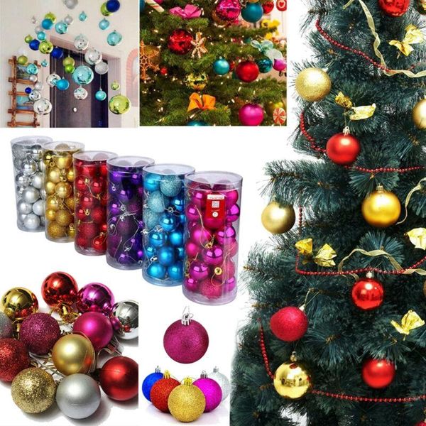 

party decoration us stock christmas tree hanging balls decor wedding baubles ornament 24pcs