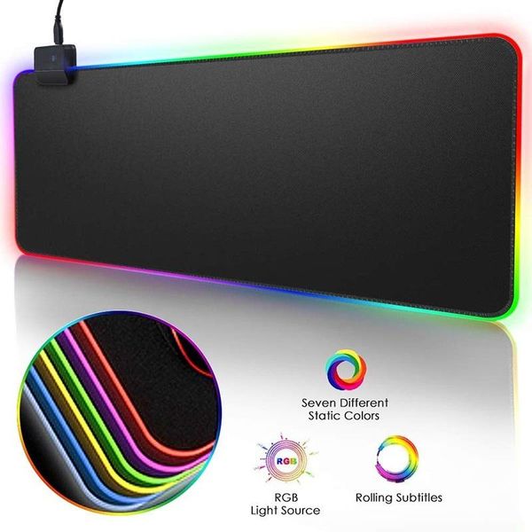 

mouse pads & wrist rests rgb gaming pad large gamer xxl led computer mousepad big mat with backlight carpet for keyboard desk