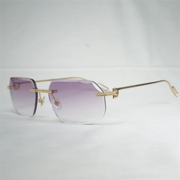 

70% off factory online sale vintage rimless square sunglasses men oculos diamond cutting new lens shape shade metal frame clear glasses for, White;black