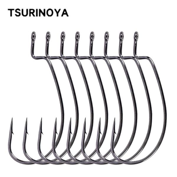

8pcs/pack high carbon steel 3/0# 4/0# wide belly crank fishing hook for soft lure barbed hooks