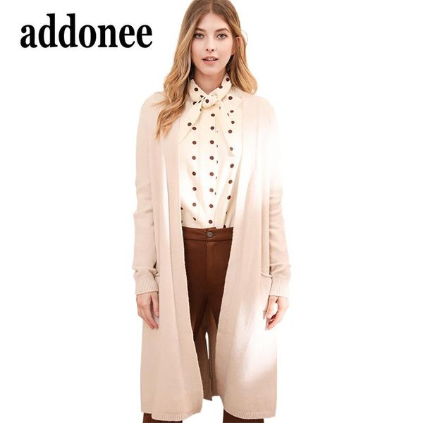 

women's sweaters black cashmere v-neck cardigans wild casual wool pockets long fashion temperament style spring autumn warm coat classi, White;black