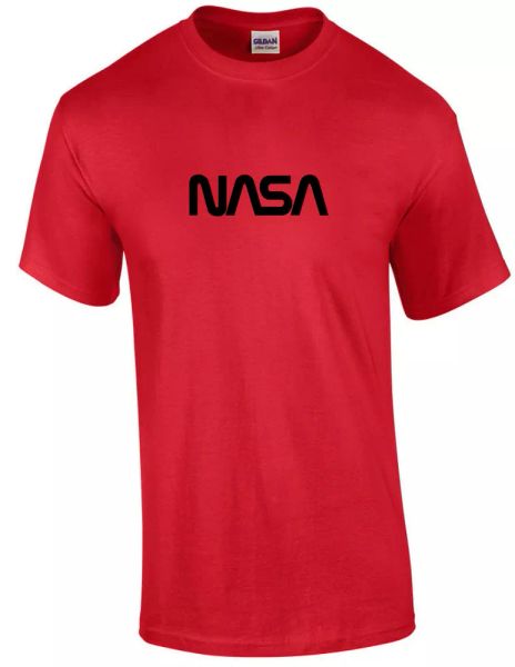 

nasa vintage space agency red t-shirt black logo science tee shirt s-5xl, White;black