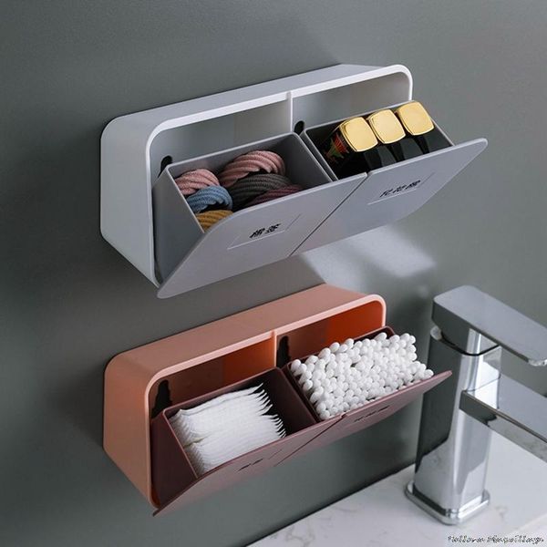 

storage boxes & bins wall-mounted cosmetic box cotton swab multi-function clamshell dustproof lipstick headband finishing