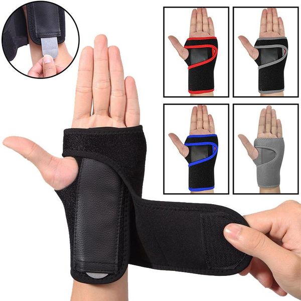 

wrist support sports steel wristband fitness basketball sprain protection palm tendon sheath mouse strap pressure, Black;red