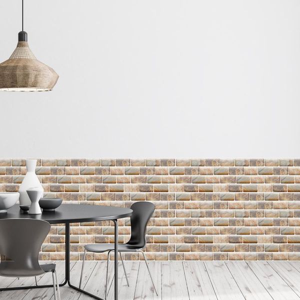 

wall stickers modern 3d brick effect tile fireplace design self adhesive wallpaper living room vinilos cocina home decoration eh50ts