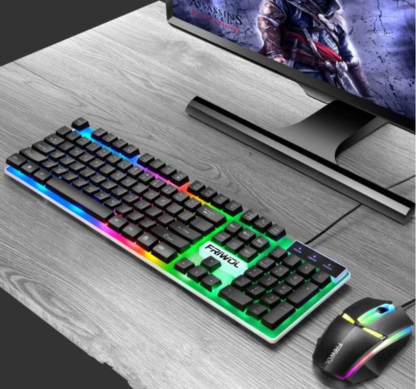 

keyboard mouse combos outmix gaming and wired with backlight gamer kit silent for pc lapset