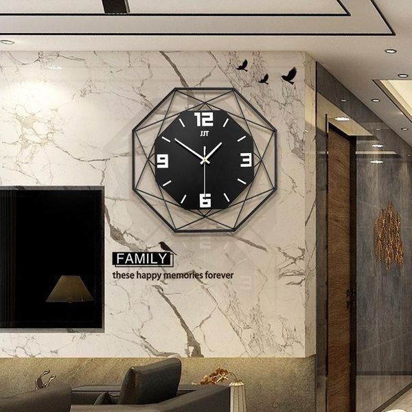 

nordic fashion clock wall living room creative home metal decoration quartz clocks