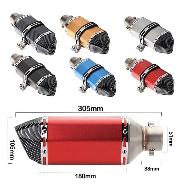 

motorcycle exhaust system with db killer stickers muffler for cafe racer dirt bike yamahar250 wr250f xj600 fz25 yzf-r1 yzf r15 v3