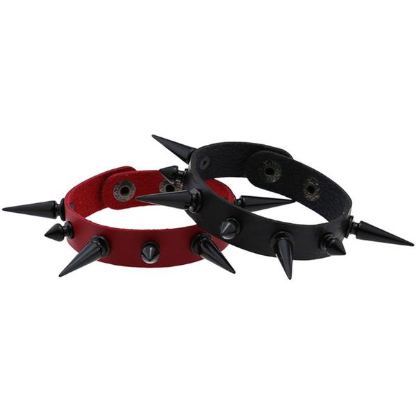 

charm bracelets fashion faux leather studded bracelet hip hop creative punk wristband for men women gothic rock armbands, Golden;silver