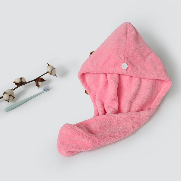 

towel wipe the hair, cover head, increase thickness, soft, close to skin, strong water absorption, coral hair dry cap