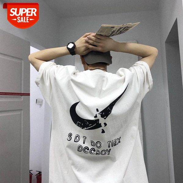 

short-sleeved t-shirt men's clothes linguistic style half sleeve #qz9j, White;black