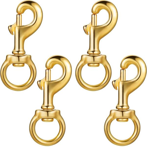 

keychains flag clips for rope solid brass flagpole snap swivel clasp lobster hooks halyard accessory ended key ring, Silver