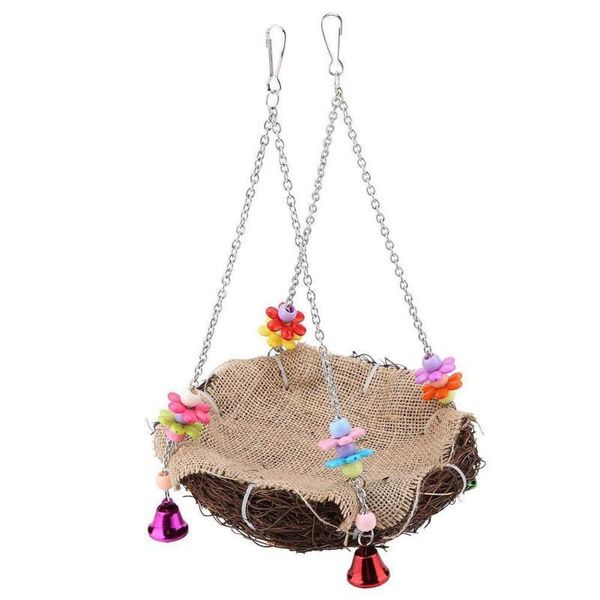 

bird cages 1pcs natural grass nest birdhouse cage small house egg container breeding hanging home yard decor