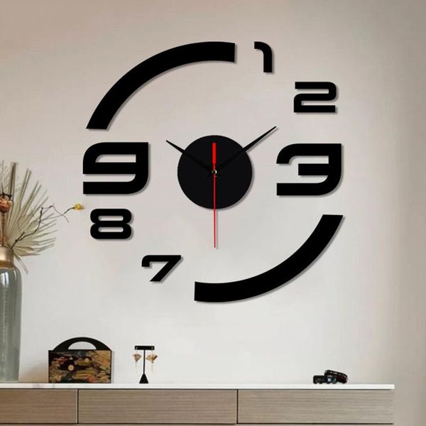 

wall clocks hooqict 3d clock modern gradient mirror design acrylic sticker diy home decor on the aesthetic room