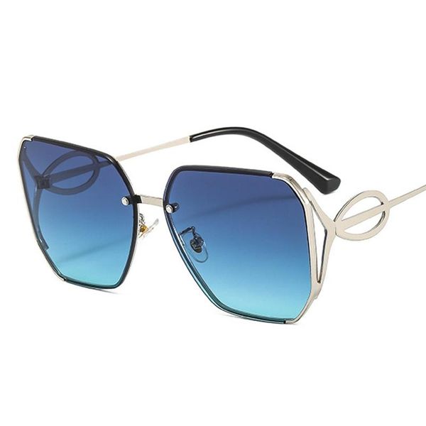 

sunglasses trends gradient women's oversized square fashion rimless ladies sunglass vintage shades glasses u400, White;black