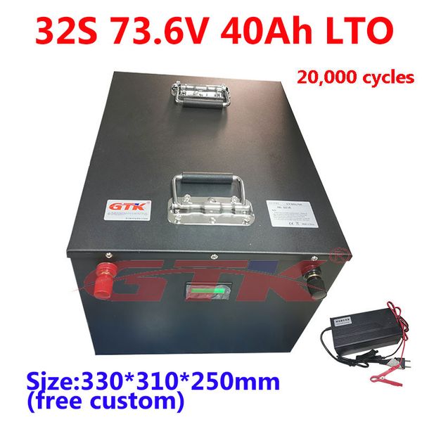 LTO 73.6V 40AH Bateria de titanato de lítio com 32s BMS para 7000W 72V Kit de forklift elétrico carrinho de golfe + 5a carregador