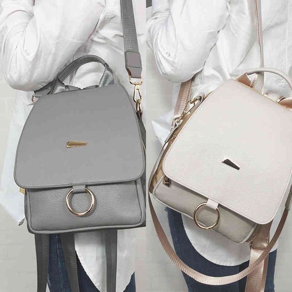 

backpack style female backpack shoulder bag women messenger pu leather and nylon backpacks travel bags mochila vintage college school black