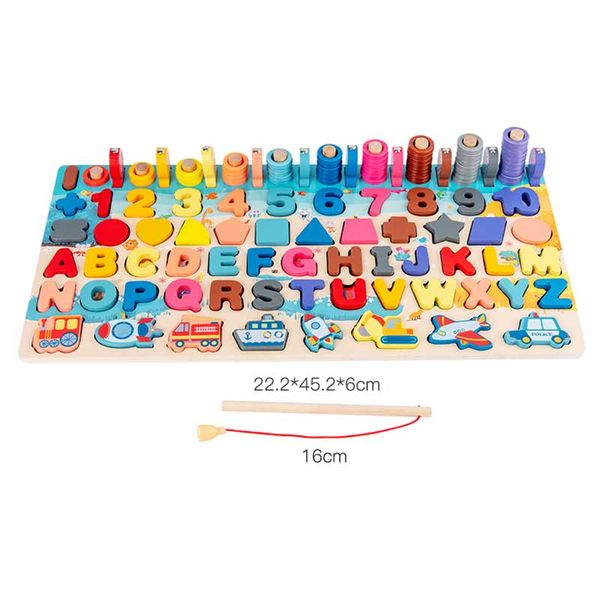 

childrens early education toys wooden educational toys magnetic fishing blocks