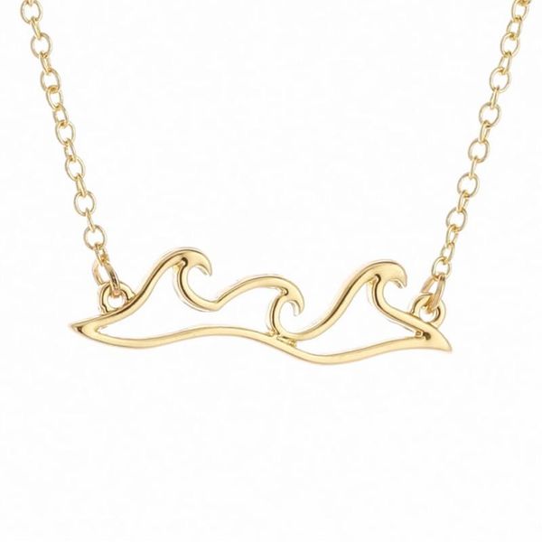 

pendant necklaces beach jewelry wave necklace wedding surfer gift tropical hawaii mother's day, Silver