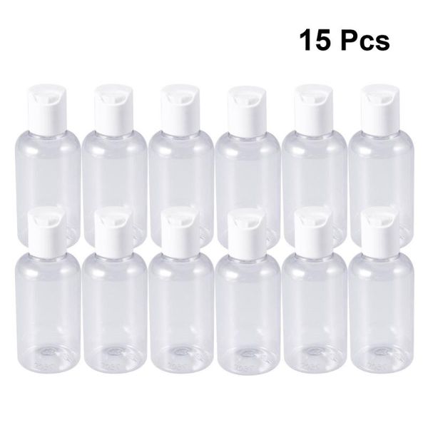 

storage bottles & jars 15pcs 40ml portable travel empty press cap cosmetic lotion shower dispensing (40ml white fla