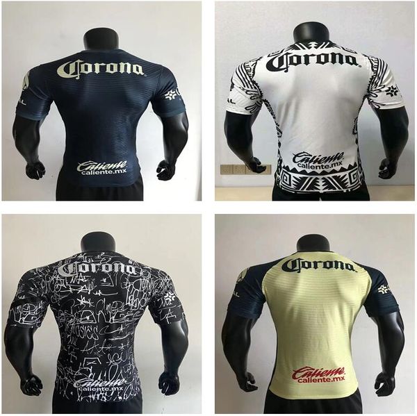 

liga mx player version 2021 2022 2023 club america soccer jerseys giovani escoboza f.viÃ±as p.aguilar r.martinez home away 3rd 20 21 22 23 fo, Black;yellow