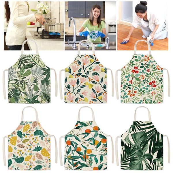 

aprons kitchen waterproof resistant exotic tropical style bib for women men dfk889