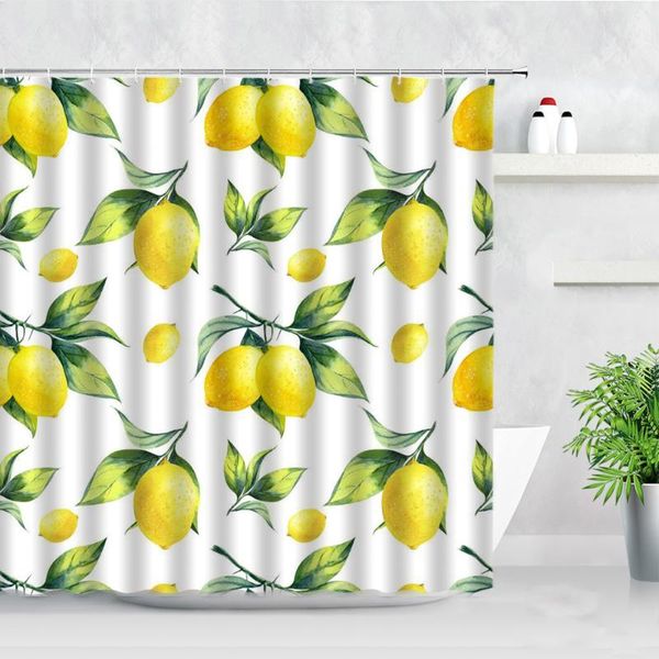 

waterproof shower curtains tropical fruits green leaves modern home bathroom decor bath screens hanging curtain with hooks