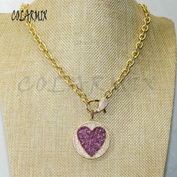

strands round heart pendants necklace zircon crystal multi colors jewels fashion jewelry accessories for women 50545 chains, Silver
