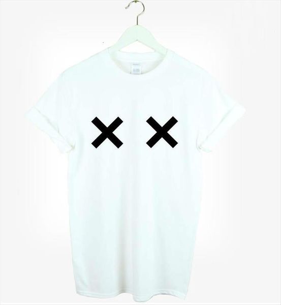 

2015 brand the xx cross women letters print cotton casual funny shirt for lady black white tee hipster