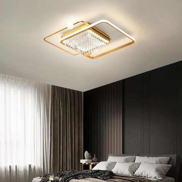 

chandeliers light luxury crystal living room lamp simple modern atmospheric bedroom ceiling style whole house package combination