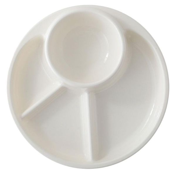 

dishes & plates 1pc divided dinner plate diet dining home tableware (white)