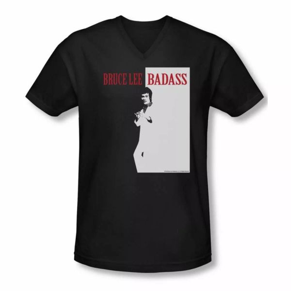 

bruce lee badass v neck t-shirt sizes- s-2x new, White;black