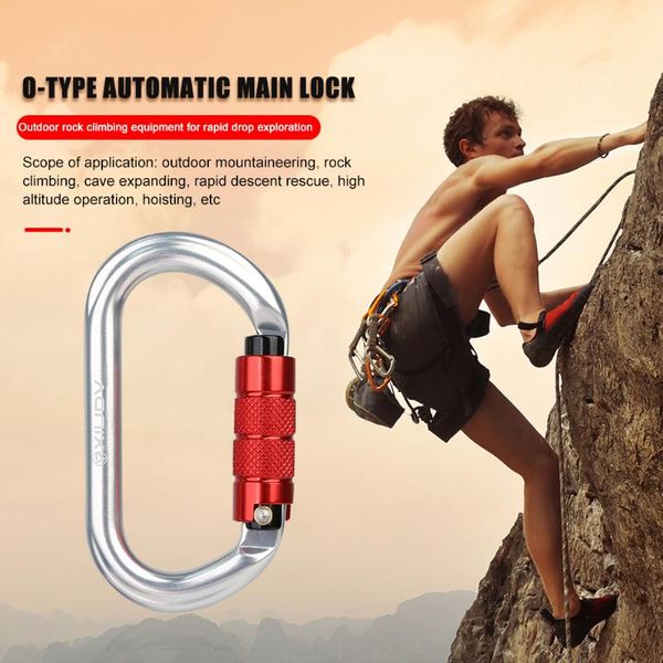 

professional o shape safety auto master lock carabiner aluminum alloy outdoor rock climbing buckle equipment cords, slings and webbing