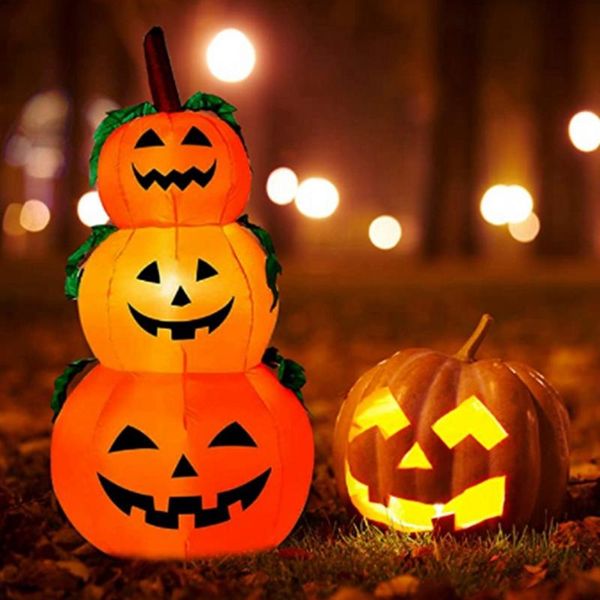 

novelty items halloween decorations inflatable pumpkins -pumpkin stack, outdoor led lights pumpkin for yard, front porch, lawn-us plug
