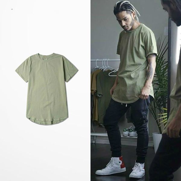 

tee 201 s/men extended kanye west cotton swag men t-shirts skateboard hip hop t-shirt men's kpop, White;black
