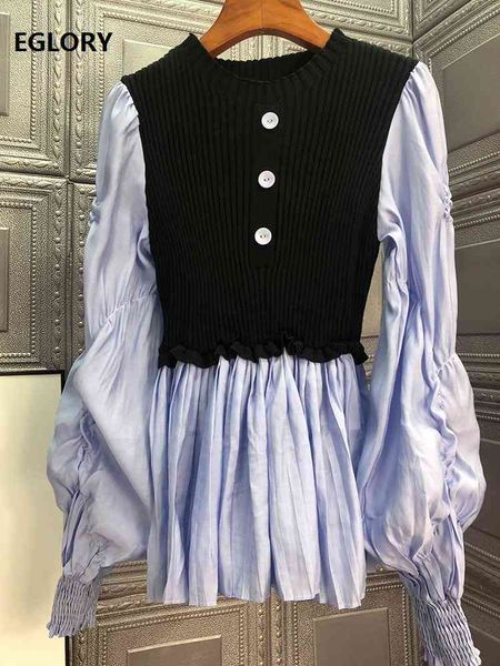 

knits sweaters & pullovers autumn winter women knitted cotton patchwork long sleeve basic ladies casual jumpers blue, White