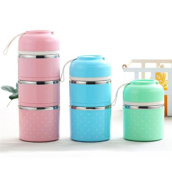 

dinnerware sets cute japanese thermal lunch box leak-proof stainless steel bento kids portable picnic school container 3 size