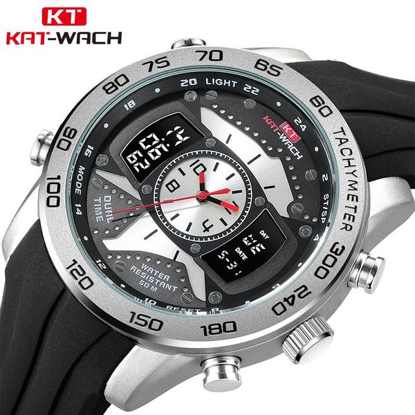 

wristwatches kat-wach men's outdoor sports luminous depth waterproof electronic quartz men watches simple luxury man wristwatch relogio, Slivery;brown