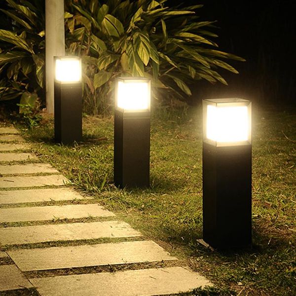 

thrisdar 60cm e27 square outdoor garden pathway lawn lamp villa courtyard stand pillar light modern park landscape bollard lamps