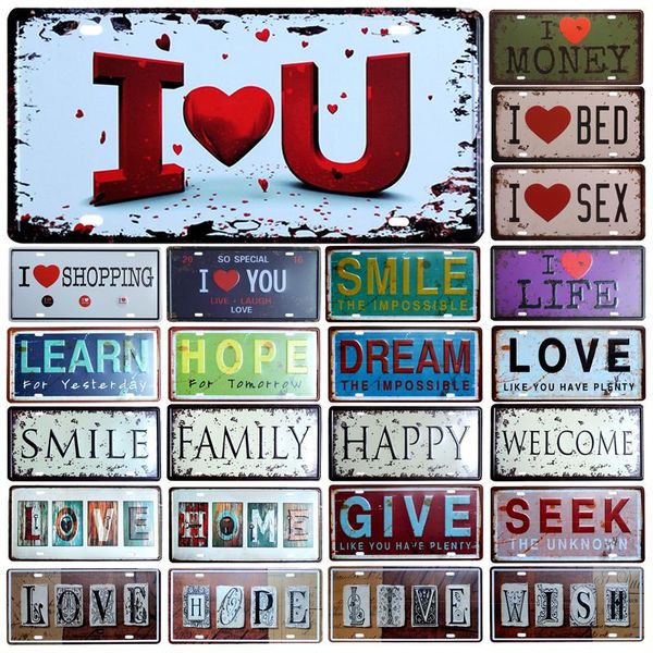 Novo Licença Love Life Licença Metal Plate Store Bar Wall Decoration Sign Tin Sign