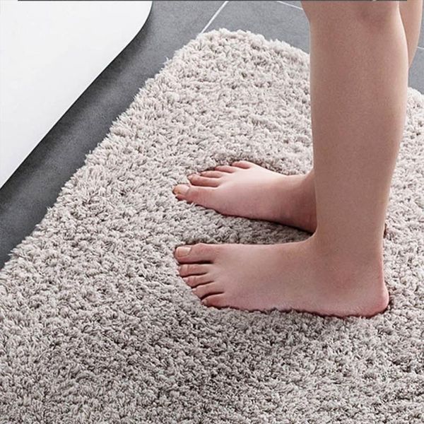 

carpets plush floor mat bathroom household carpet skid resistance (light grey)